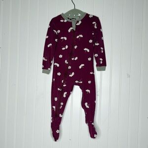 Zippy Jams Berry Bliss 100% Organic Cotton Jumpsuit Sleeper Footie 9-12 Months